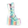 Demonia Rainbow Vegan Leather 5.5" Platform Mid-Calf Boots* Rainbow Clothing