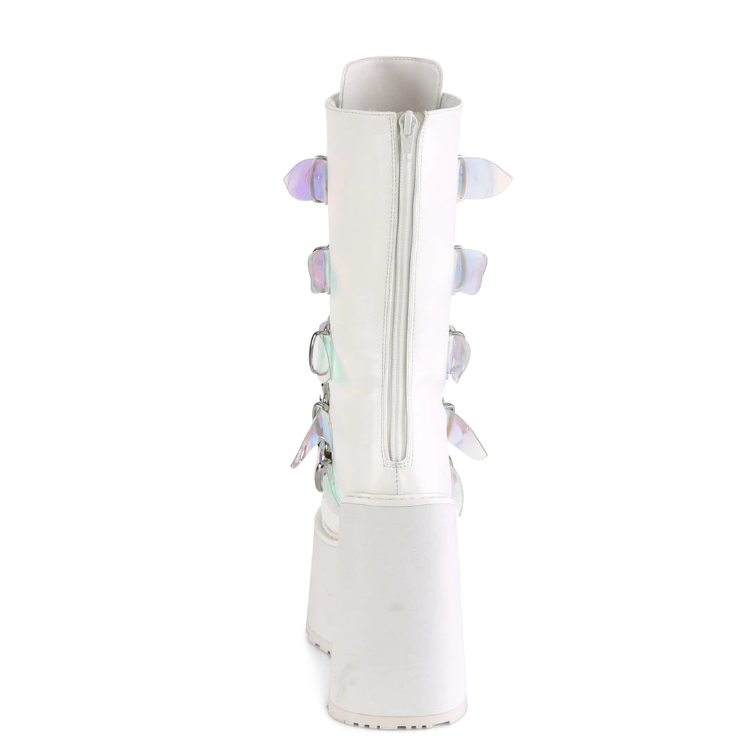 Demonia White Vegan Leather 5.5" Platform Mid-Calf Boots* Shoes 6 Demonia White Vegan Leather 5.5" Platform Mid-Calf Boots* Shoes