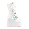 Demonia White Vegan Leather 5.5" Platform Mid-Calf Boots* Shoes