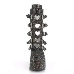 Demonia Shoes Black Multi Glitter 5.5" Platform Mid-Calf Boots* 7 Demonia Shoes Black Multi Glitter 5.5