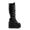 Demonia Black Patent Leather 5.5" Platform Mid-Calf Boots*