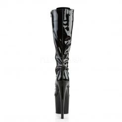 Pleaser Shoes 7 .5" Heel Lace-Up Black Knee High Boots*
