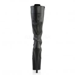 Pleaser 7 .5" Heel Lace-Up Black Faux Leather Knee Boots* Shoes