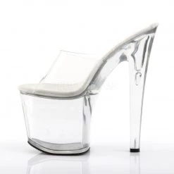 Pleaser Clear 7.5" Platform Slide Heels* Shoes