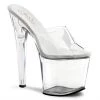 Pleaser Clear 7.5" Platform Slide Heels* Shoes