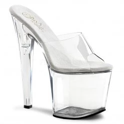Pleaser Clear 7.5" Platform Slide Heels* Shoes