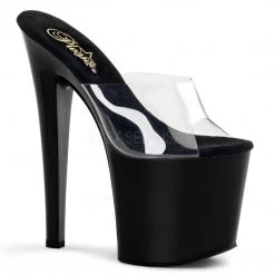 Pleaser 7.5" Black Platform Slide Platform Heels* Shoes