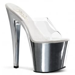 Pleaser Shoes 7.5" Clear Platform Slide Platform Heels*