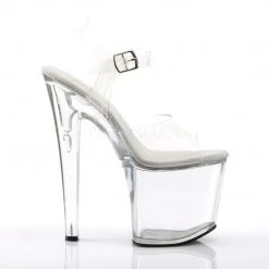 Pleaser 7.5" Clear Ankle Strap Platform Heels* 9 Pleaser 7.5