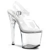 Pleaser 7.5" Clear Ankle Strap Platform Heels*