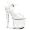 Pleaser 7.5" Clear Glitter Platform Heels*
