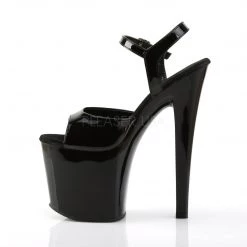 Pleaser Shoes 7.5 Inch Black Ankle Strap Heels*