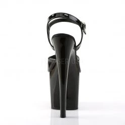Pleaser Shoes 7.5 Inch Black Ankle Strap Heels*