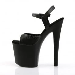 Pleaser 7.5" Black Faux Leather Platform Heels*
