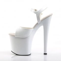 Pleaser 7.5" White Ankle Strap Platform Heels* Shoes