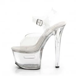 Pleaser Clear 7" Ankle Strap Stripper Heels*
