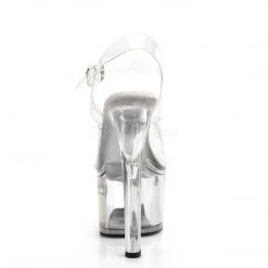 Pleaser Clear 7" Ankle Strap Stripper Heels* 8 Pleaser Clear 7