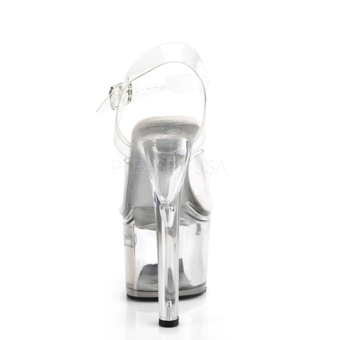 Pleaser Clear 7" Ankle Strap Stripper Heels* 5 Pleaser Clear 7" Ankle Strap Stripper Heels*