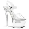 Pleaser Clear 7" Ankle Strap Stripper Heels* 1 Pleaser Clear 7" Ankle Strap Stripper Heels*