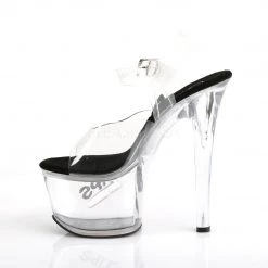 Pleaser Shoes Clear 7" Ankle Strap Pumps*