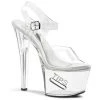 Pleaser Clr/Wht 7" Ankle Strap Heels* Shoes 1 Pleaser Clr/Wht 7" Ankle Strap Heels* Shoes
