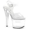 Pleaser Shoes 7" Clear Ankle Strap Platform Pumps*