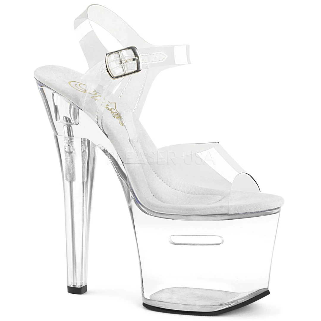 Pleaser Shoes 7" Clear Ankle Strap Platform Pumps* 3 Pleaser Shoes 7" Clear Ankle Strap Platform Pumps*