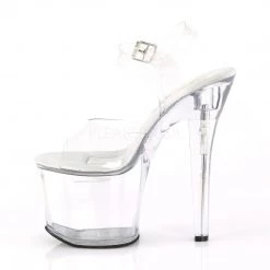 Pleaser Shoes 7" Clear Ankle Strap Platform Pumps*