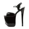 Devious 7.3" High Heel Black Patent Leather 4.3" Platforms*