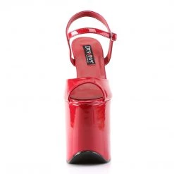 Devious 7.3" Heel Red Patent Leather 4.3" Platforms Shoes