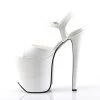 Devious 7.3" Heel White Patent Leather 4.3" Platforms* Shoes