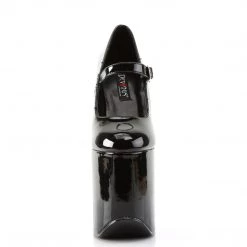 Devious Shoes 7.3" Spike Heel Black Patent Leather 4.3" Platforms*