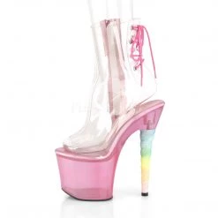 Pleaser Shoes 7" Heel Clear/Pink Unicorn Ankle Booties*