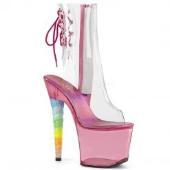 Pleaser Shoes 7" Heel Clear/Pink Unicorn Ankle Booties*