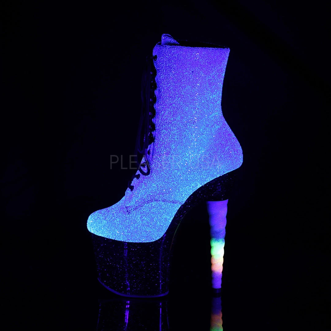 Pleaser 7" Heel Purple/Blue Glitter Lace-Up Ankle Boot* 4 Pleaser 7" Heel Purple/Blue Glitter Lace-Up Ankle Boot*