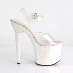 Pleaser Shoes 7" Clear/Pink Glitter Platform Pumps* 9 Pleaser Shoes 7