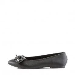 Demonia Black Vegan Leather Pointed Toe Flats* Shoes