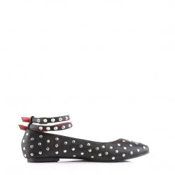 Demonia Black Vegan Leather Flats* Shoes