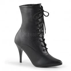 Pleaser 4" Heel Lace-Up Ankle Boot - Black*
