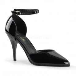 Pleaser 4" Heel Ankle Strap D'Orsay Pump - Black* Shoes