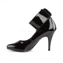 Pleaser 4" Heel Pump W/ Locking Ankle Cuff - Black* Shoes 7 Pleaser 4