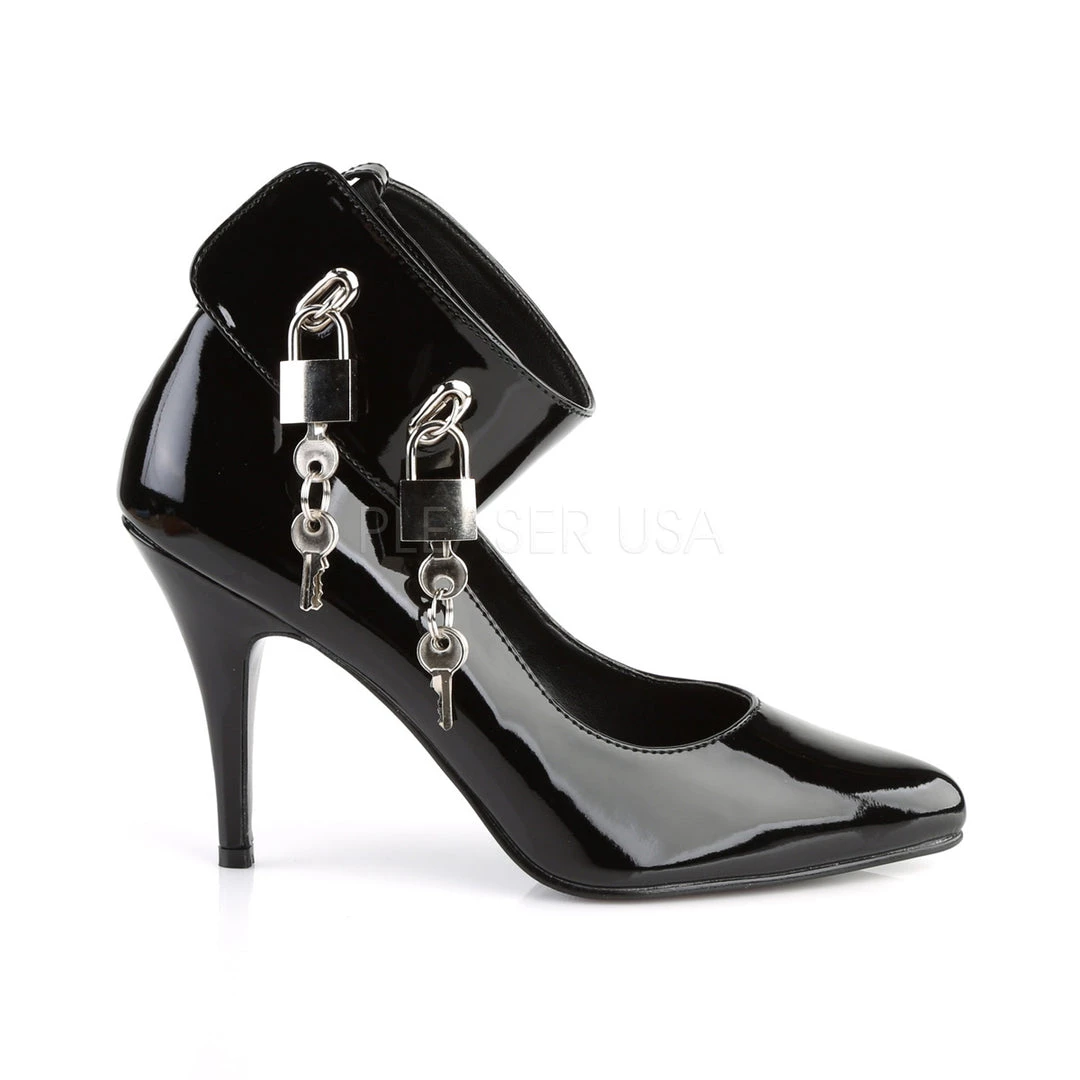 Pleaser 4" Heel Pump W/ Locking Ankle Cuff - Black* Shoes 6 Pleaser 4" Heel Pump W/ Locking Ankle Cuff - Black* Shoes