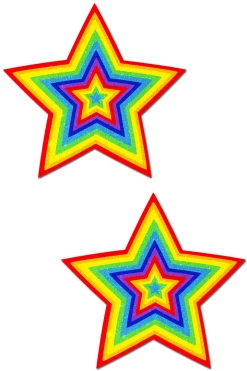 Pastease Rainbow Clothing Velvet Stars Rainbow Pumping Nipple Pasties