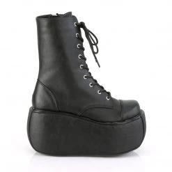 Demonia Black Vegan Leather Lace-Up 3.5" Platform Boots* Shoes