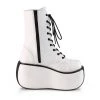 Demonia White Vegan Leather 3.5" Platform Ankle Boots* Shoes