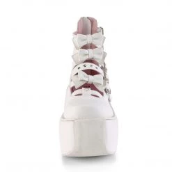 Demonia White Vegan Leather 3.5" Platform Shoes*