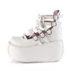 Demonia White Vegan Leather 3.5" Platform Shoes*