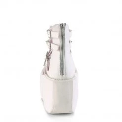 Demonia White Vegan Leather 3.5" Platform Shoes* 8 Demonia White Vegan Leather 3.5