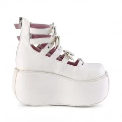 Demonia White Vegan Leather 3.5" Platform Shoes* 9 Demonia White Vegan Leather 3.5