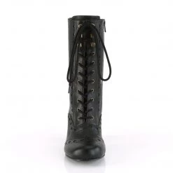 Demonia 3" Block Heel Black Vegan Leather Mid-Calf Boots*